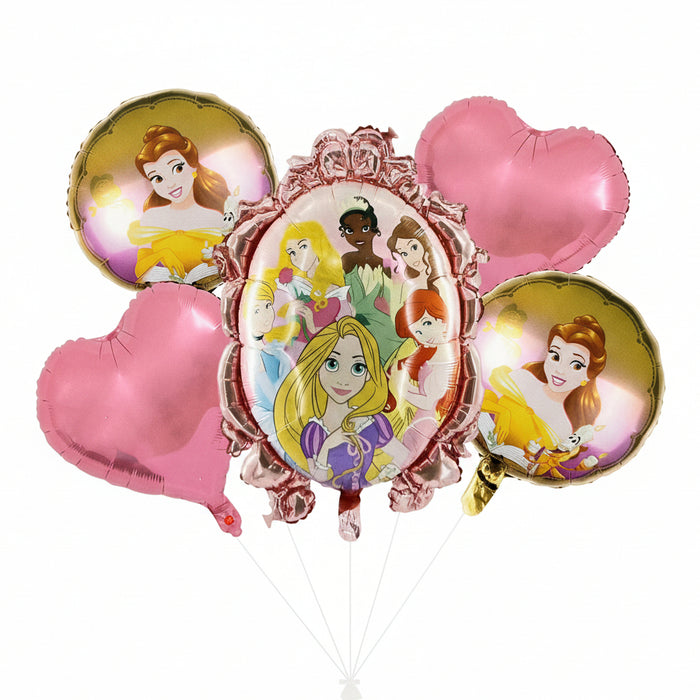 Bouquet de Globos Princesas Espejo x 5 Piezas