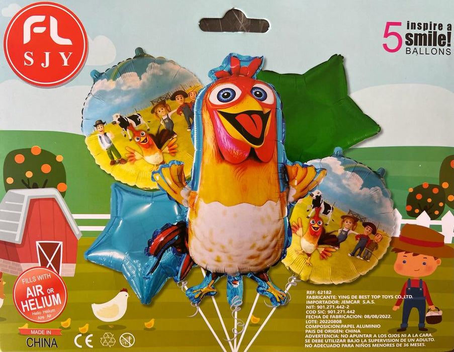 Bouquet de Globos Bartolito la Granja de Zenón x 5 Piezas