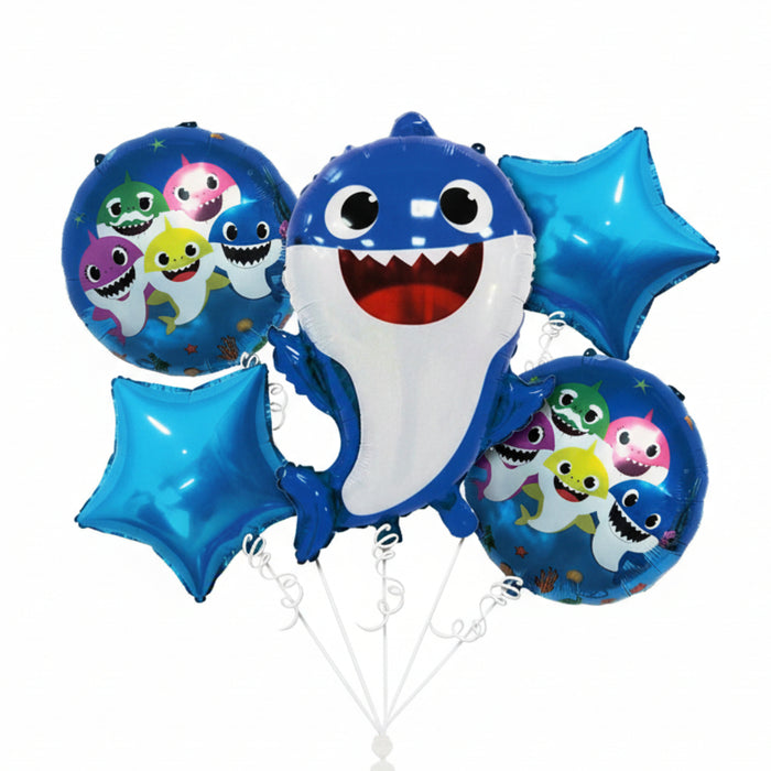 Bouquet de Globos de Baby Shark Blue x 5 Piezas
