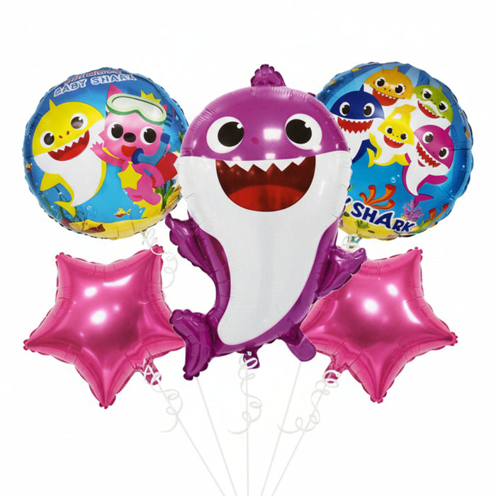 Bouquet de Globos de Baby Shark Pink x 5 Piezas
