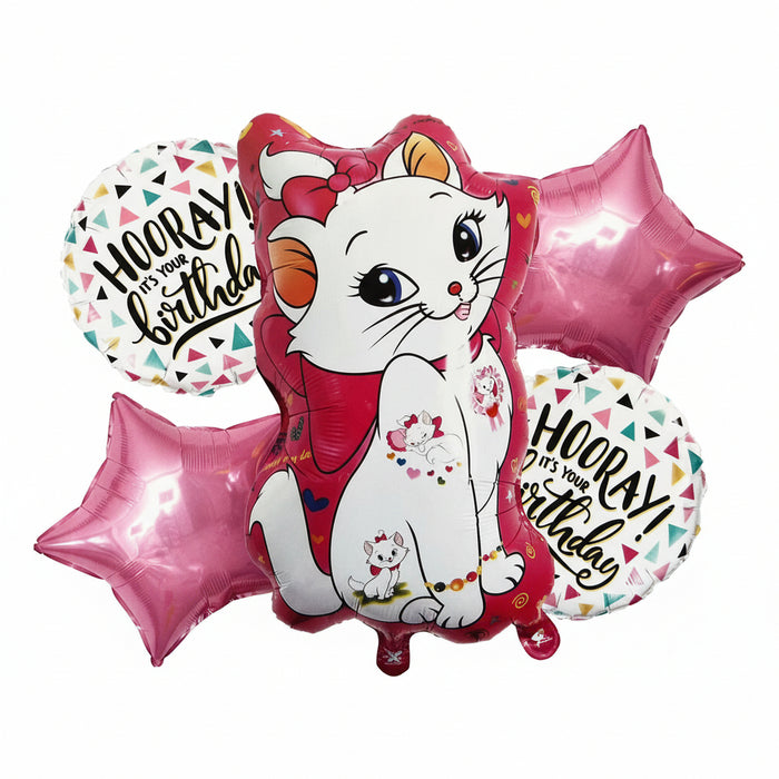 Bouquet de Globos Gata Marie x 5 Piezas