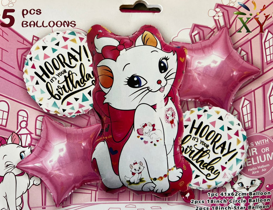 Bouquet de Globos Gata Marie x 5 Piezas