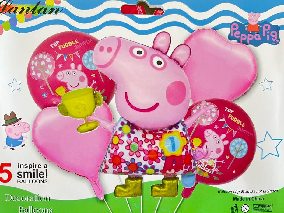 Bouquet de Globos  Peppa Pig x 5 Piezas