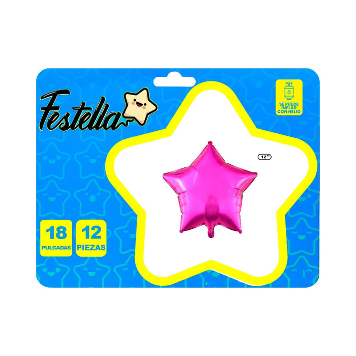 Kit Globos Estrellas Festella 18" x12 und Fucsia