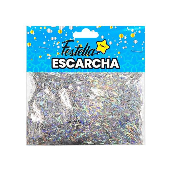 Escarcha Plateada Cabello de Angel Para Globo 20 Gr x 1 Unidad