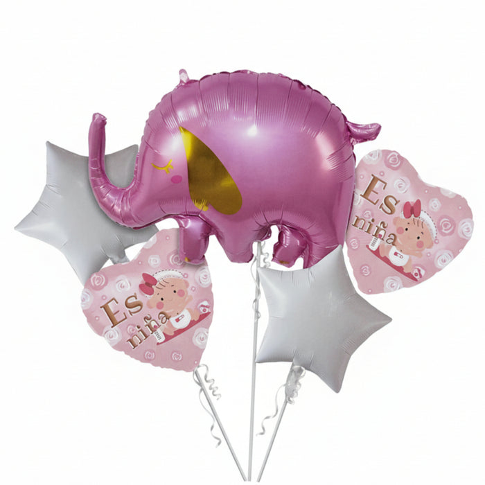 Bouquet de Globos Elefente Es una Niña 5 Piezas x 1