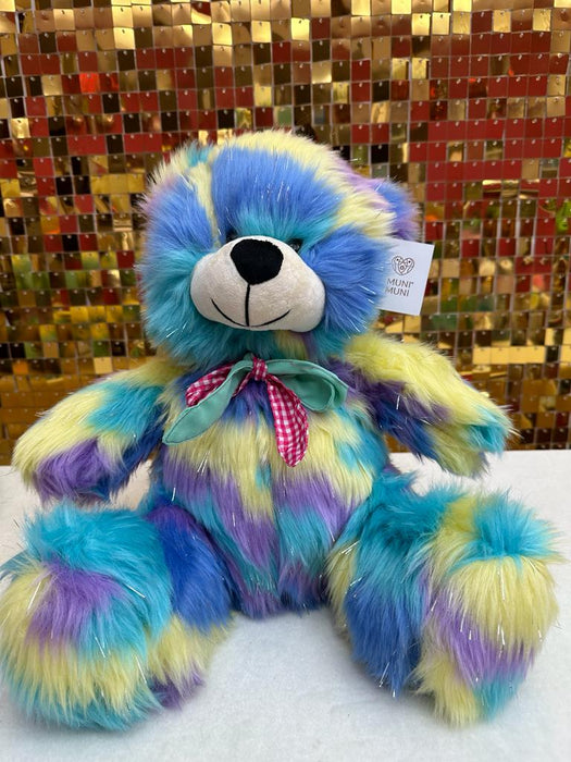 Oso de Peluche Patas Largas Deluxe Arcoiris Azul 60 CM