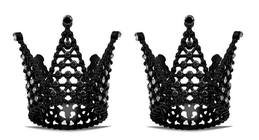 Corona De Diamantes Metalica Mini Negra x 1 Unidad