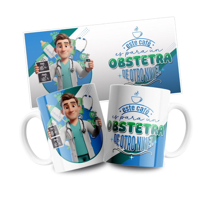 Mug Profesion 11 Oz Obstetra Hombre x 1 Unidad