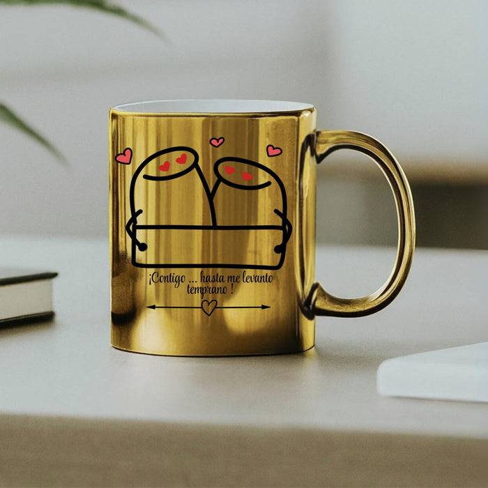 Mug Dorado Espejo Flork Amor 11 Oz Ref. 5 x 1 Unidad