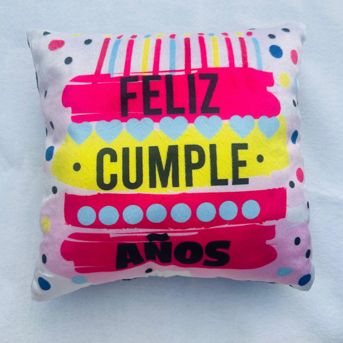 Cojin Mediano Feliz Cumpleaños Ref. 1 x 1 Unidad
