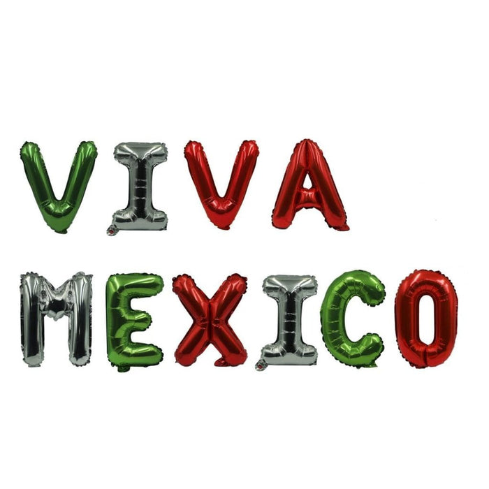 Letrero de Globos Viva Mexico X 10 Piezas
