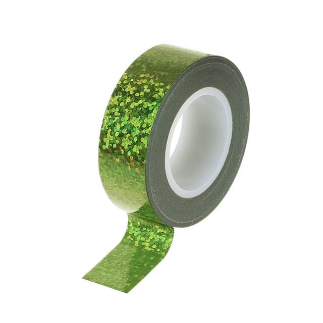 Cinta Decorativa Papel Moños Color Verde Brillantes 3 cm x 50 metros