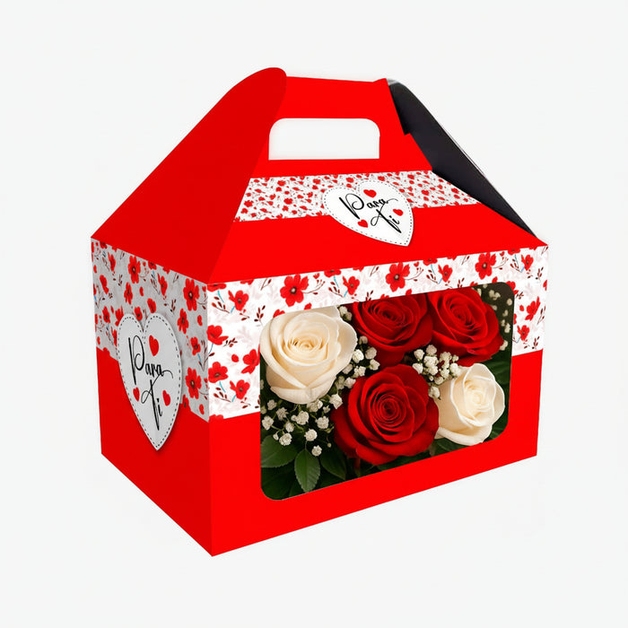 Caja Feliz Pequeña Acetato Para Ti Flores x 1 Unidad
