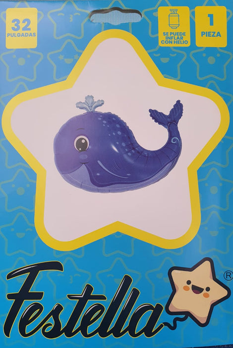 Globo Animalitos Marinos Ballena 32" Festella