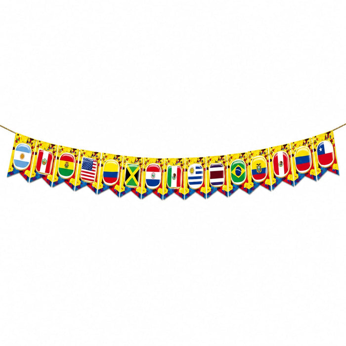 Guirnalda Mundial Banderas Grande 2.5 mts x 1 Unidad