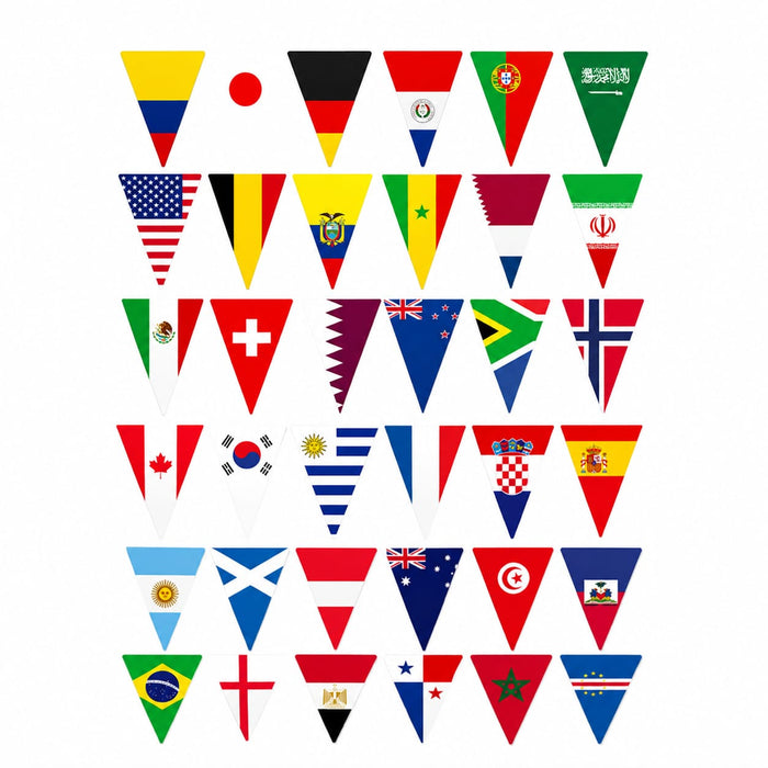 Banderin Mundial Banderas 8 Mt x 1 Unidad