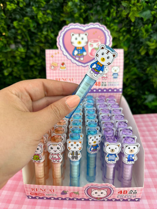 Borrador de Esfero Gato Azul x 1