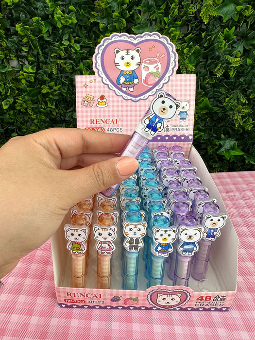 Borrador de Esfero Gato Lila x 1