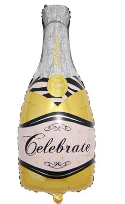 Globo Metalizado Botella Champaña Dorada 40" Festella