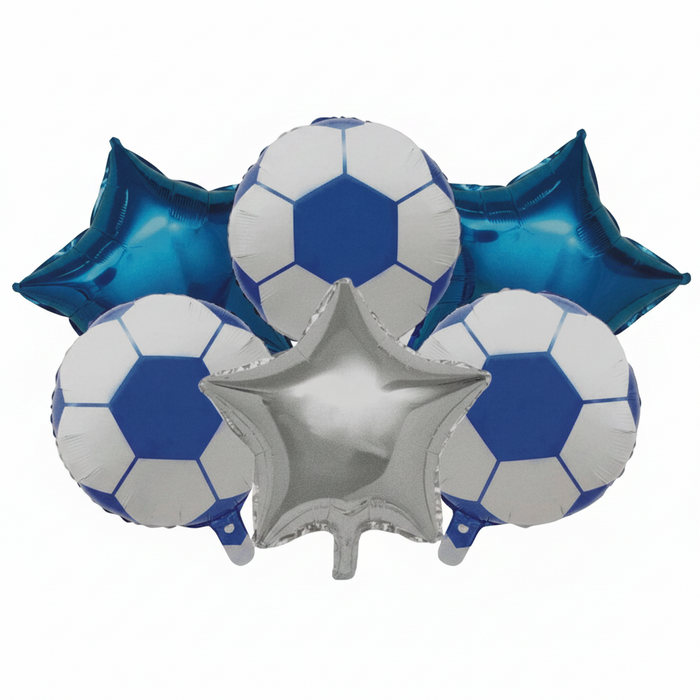 Bouquet de Globos Balon de Futbol Azul X 6 Piezas Festella
