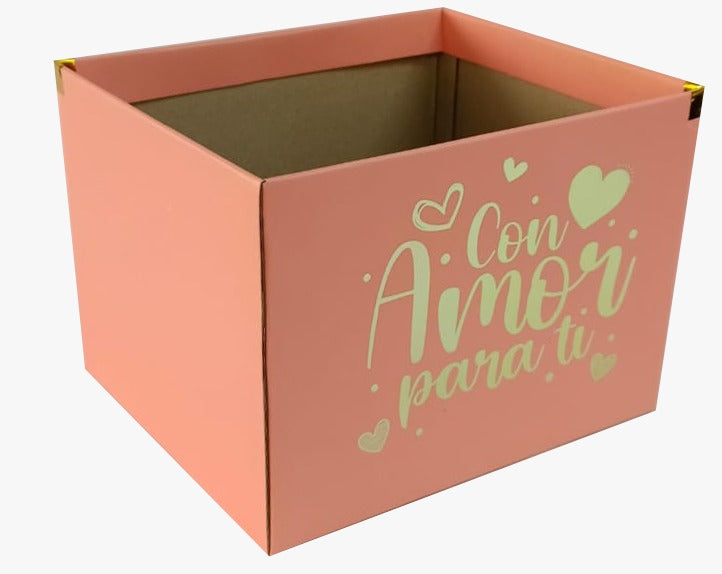 Caja Base Rectangular Mediana Rosa x 1 unidad