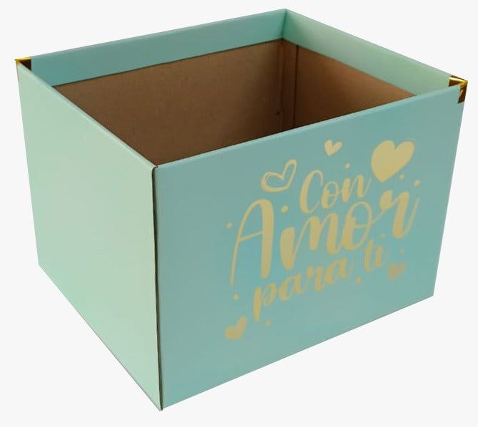 Caja Base Rectangular Mediana Aguamarina x 1 unidad