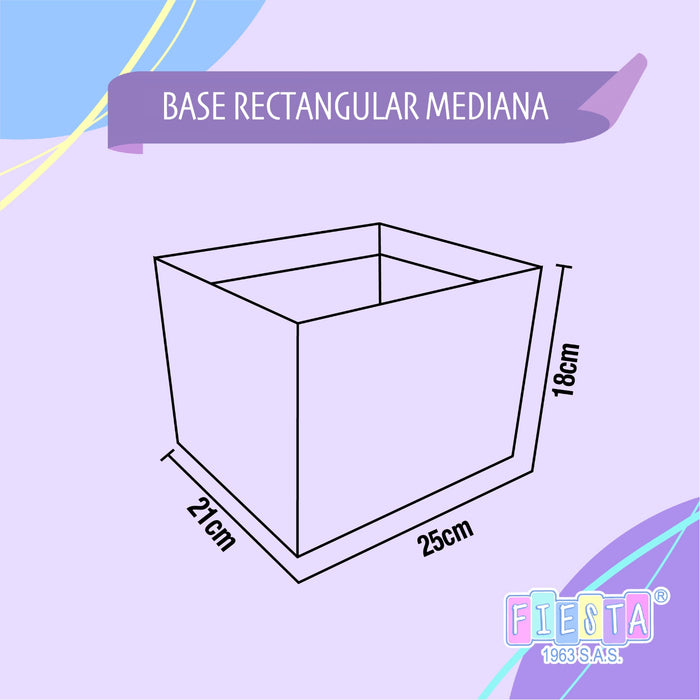 Caja Base Rectangular Mediana Aguamarina x 1 unidad
