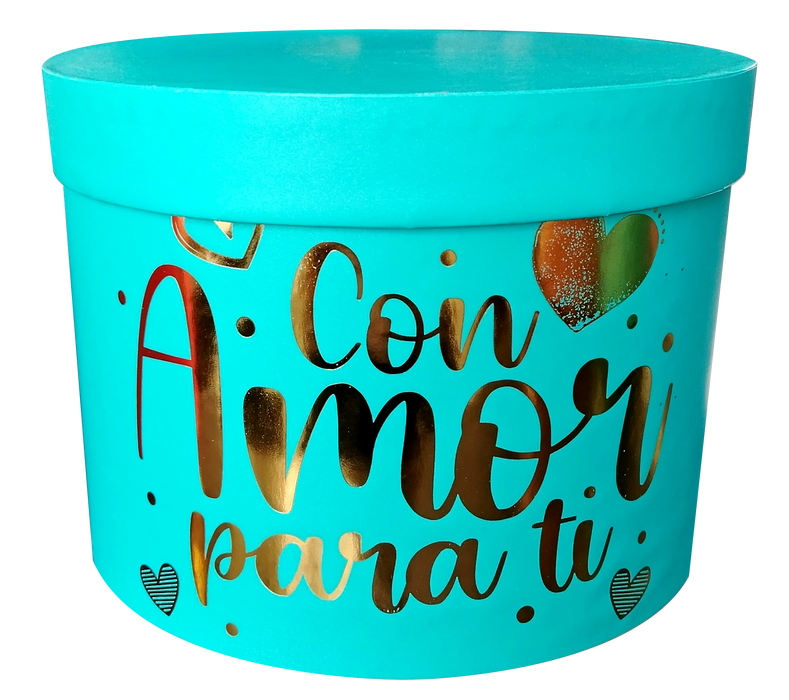 Caja Cilindro Grande Turquesa Elite x 1 Unidad