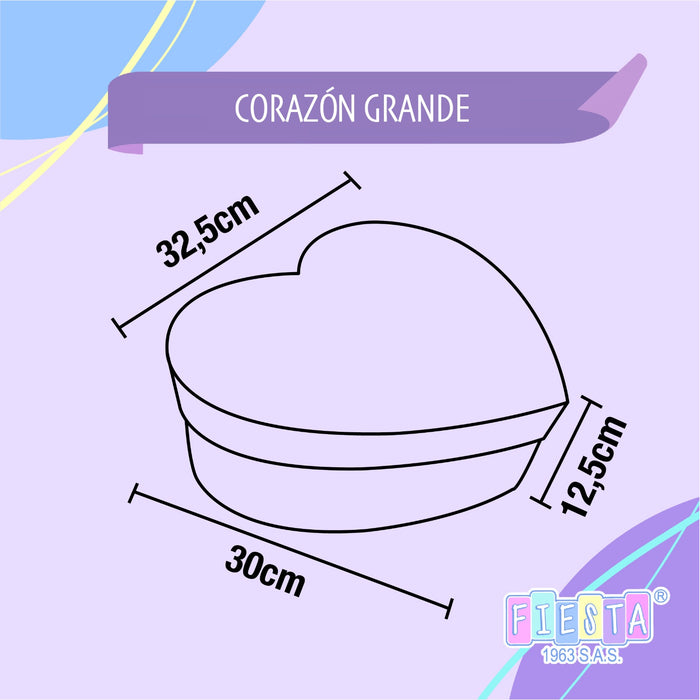 Caja Corazon Grande Blanca x 1 Unidad