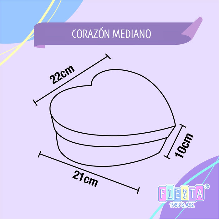 Caja Corazon Mediana Rosada x 1 Unidad
