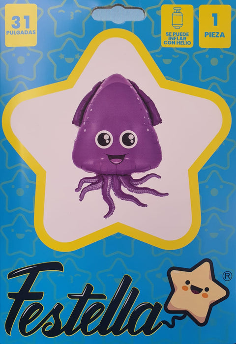 Globo Animalitos Marinos Calamar 31" Festella