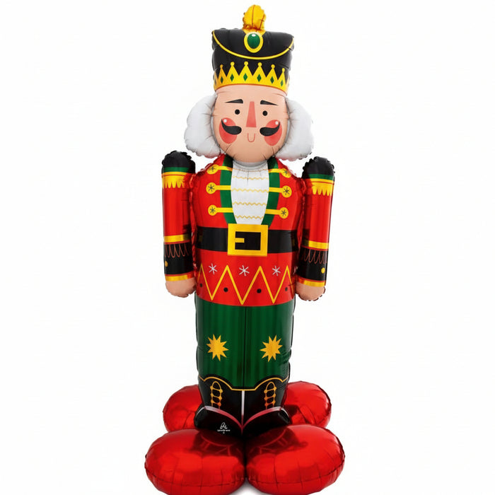 Globo Foil Con Base Cascanueces Navideño 3D  24"