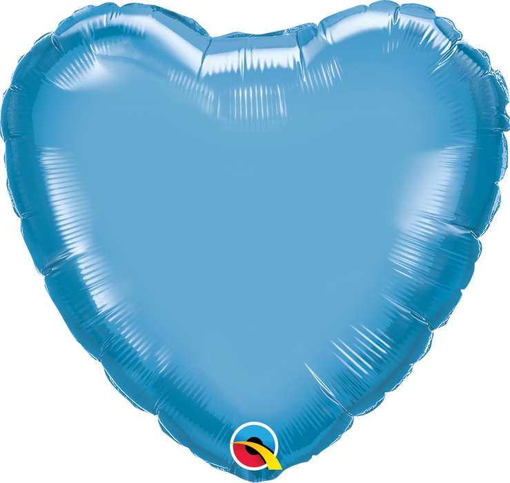 Globo Metalizado Corazon Chrome Blue 18" Qualatex