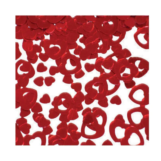 Confetti Para Mesa Metalizado Corazones Rojos X 15 Gr Sempertex