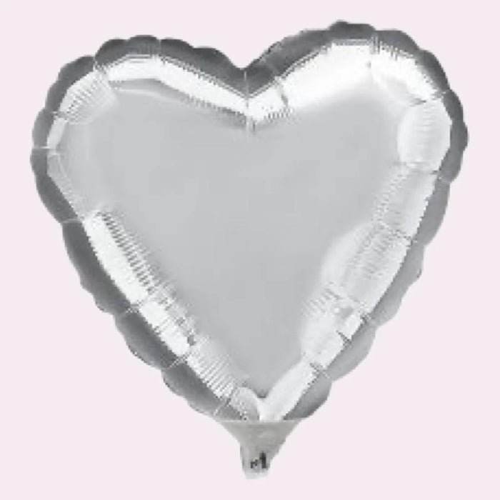 Globo Metalizado Corazon Plateado 24" X Unidad