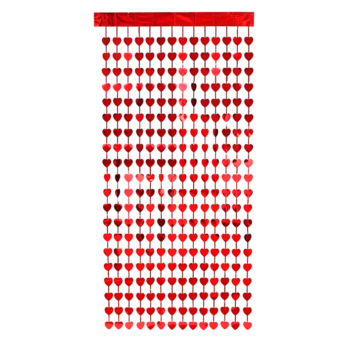 Cortina de Fiesta Corazon 2 x 1 mt Festella Roja