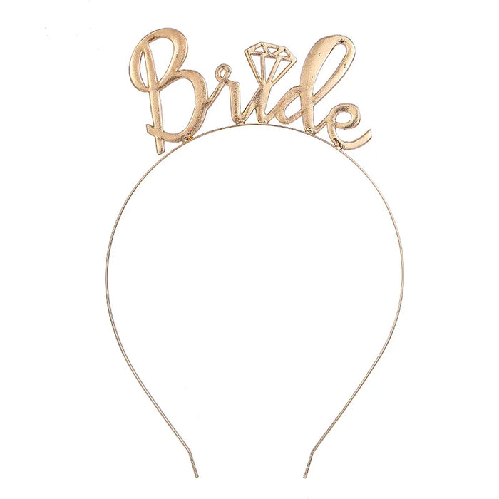 Diadema Bride Cursivo Dorado x 1 Unidad