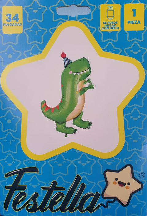 Dinosaurio Fiestero 34" Verde Festella