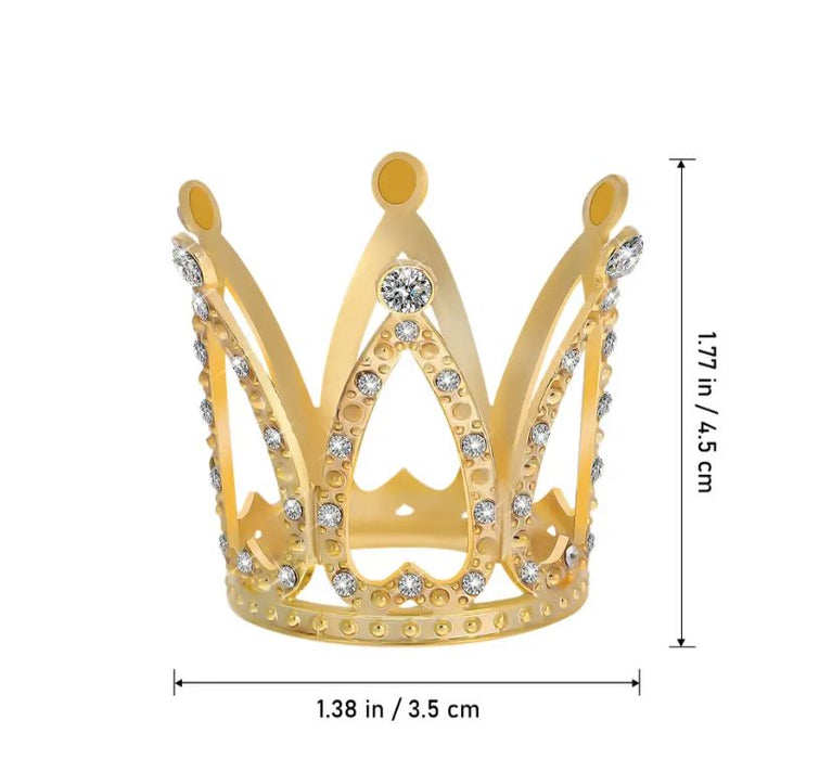 Corona De Diamantes Metalica Mini Dorada x 1 Unidad