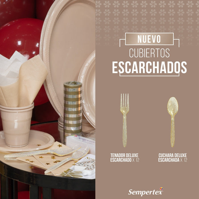 Tenedor Deluxe Escarchado x 12 unidades Sempertex