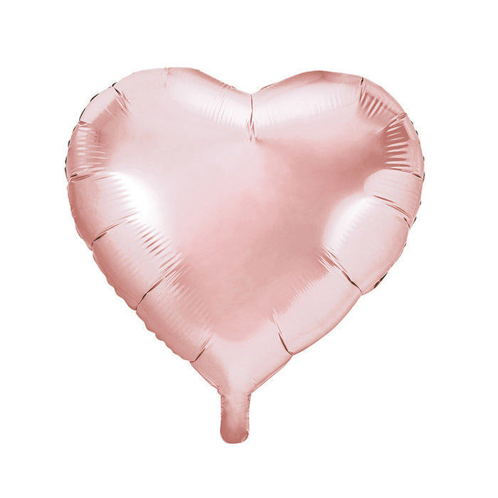 Globo Metalizado Corazon Dorado Rosa 24" X Unidad