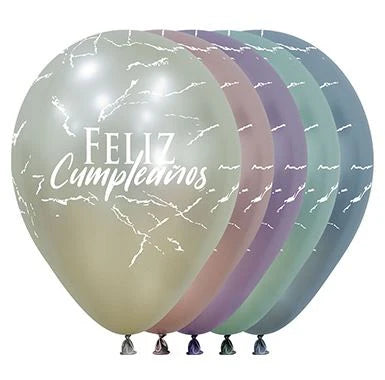 Globo Infinity Feliz Cumpleaños Silk Surtido R12 x 50 Unidades