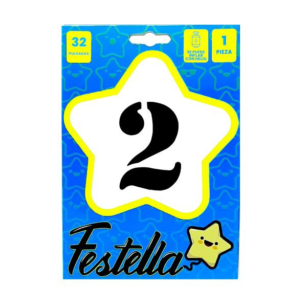 Globo Metalizado # 2 Negro 32" Festella