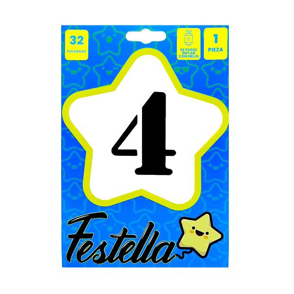 Globo Metalizado # 4 Negro 32" Festella