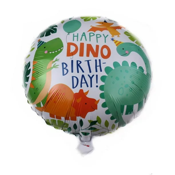 Globo Metalizado Redondo Happy Dino Birthday 18" Festella