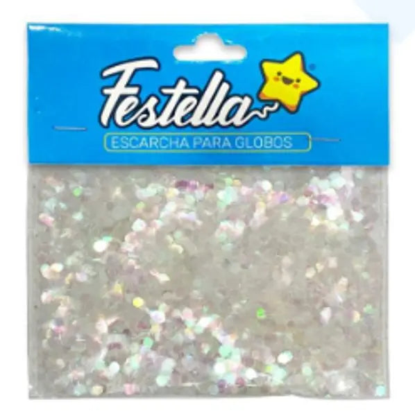 Escarcha Tornasol Hexagonal Para Globo 20 Gr x 1 Unidad