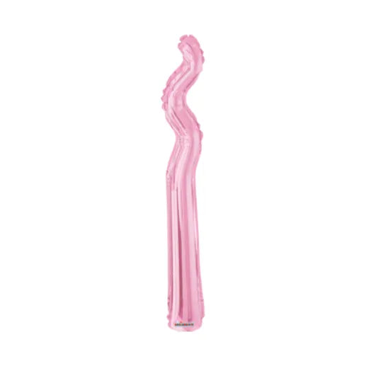 Globo Kurly Zig Zag Dorado Rosa 14"