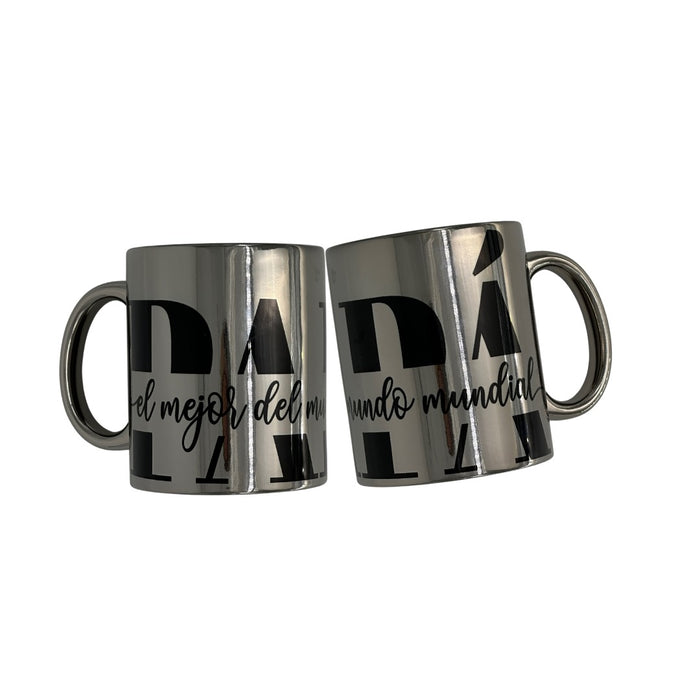 Mug Plateado Espejo  Padre 11 Oz Ref. 3 x 1 Unidad