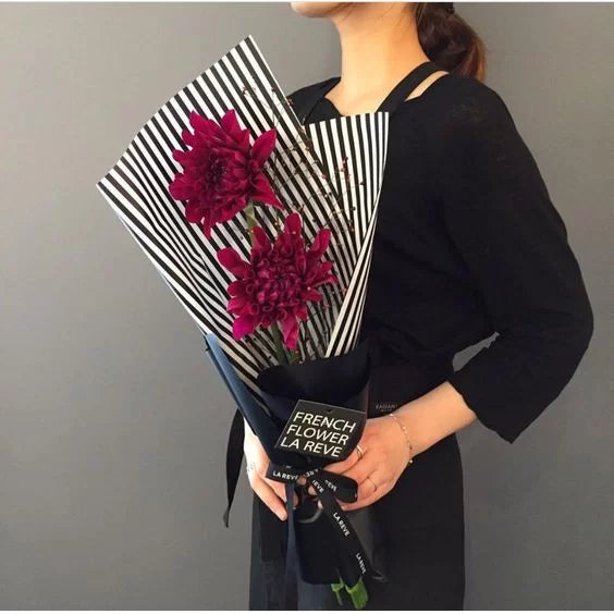 Papel Coreano Paquete x 20 a Rayas Negras